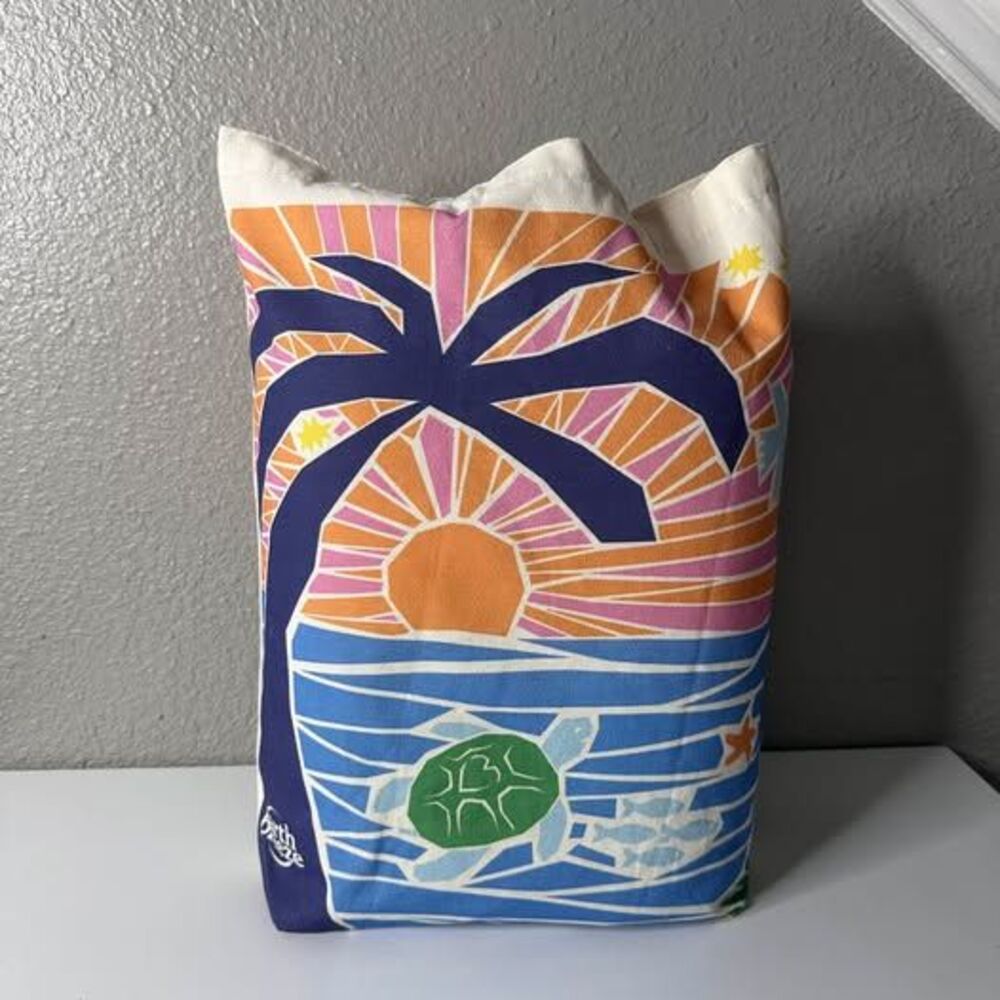Earth Breeze Canvas Tropical Print Tote Bag